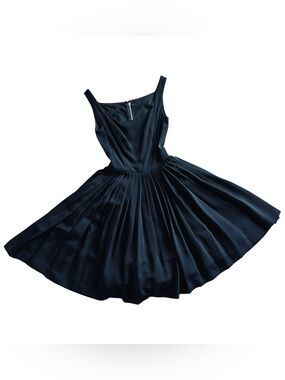 Vintage 50’s Black Pleated Fit & Flare Dress
